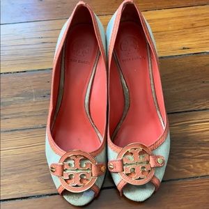 Tory Burch Peep toe wedges